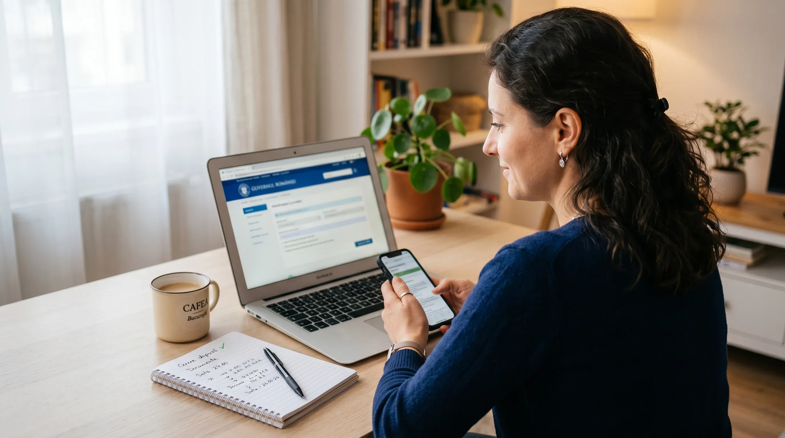 Verificare dosar AFM pe laptop și telefon