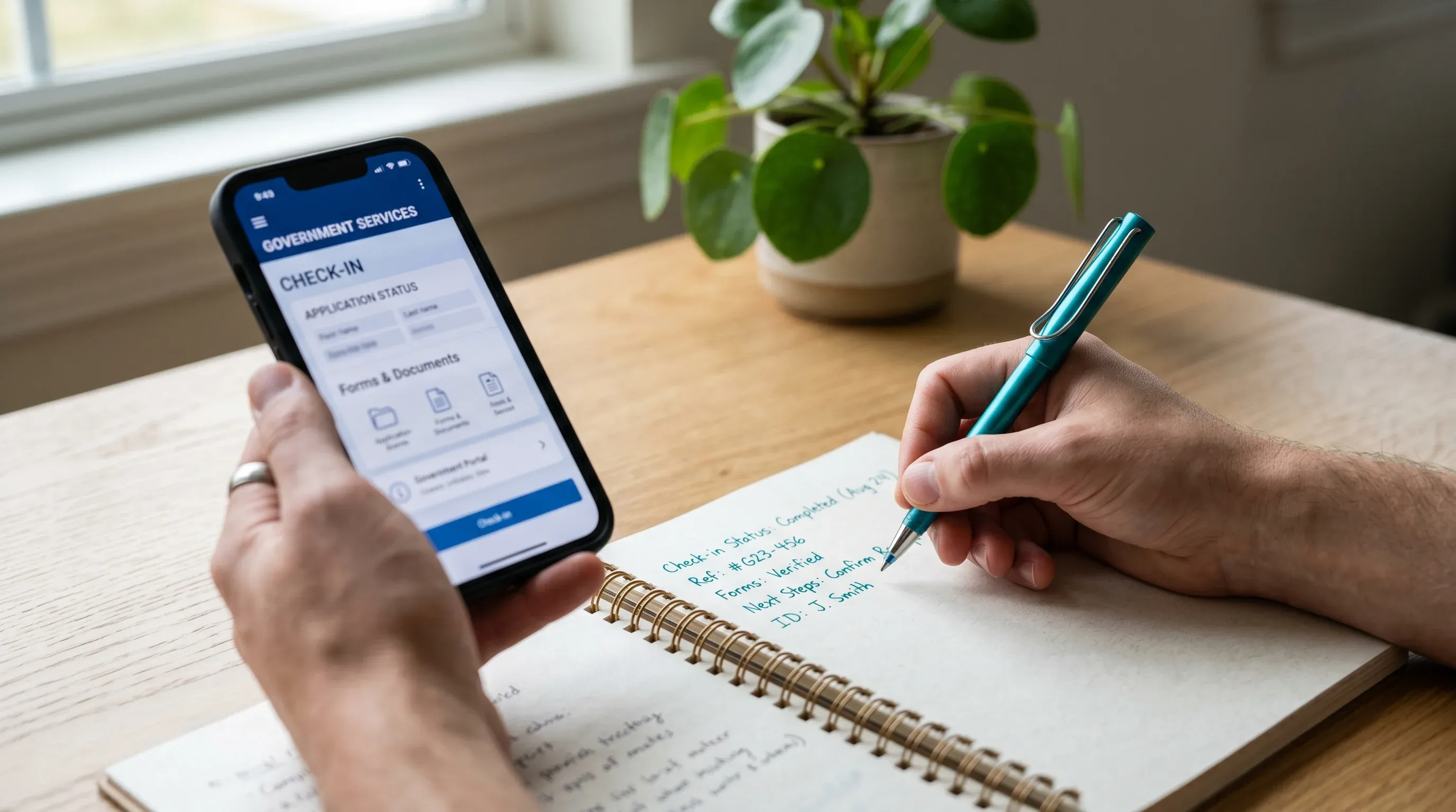 Verificare status dosar pe smartphone și laptop